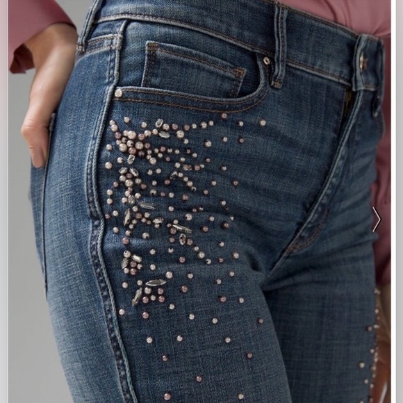 White House Black Market Beaded Skinny Flare - Picture 2 of 8